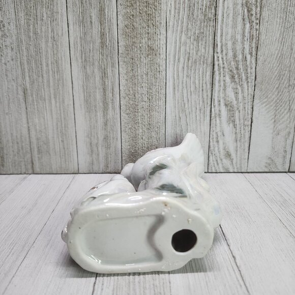 Vintage Iridescent Luster Birds on Branch Figurine Porcelain 5'' Tall - Picture 4 of 6